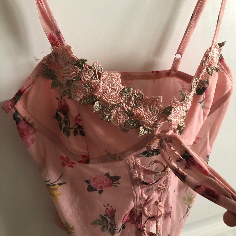 Pink flowers corset | NWOT